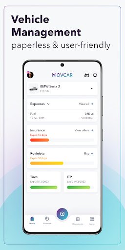 Android application MOVCAR: Car & Fleet Manager screenshort