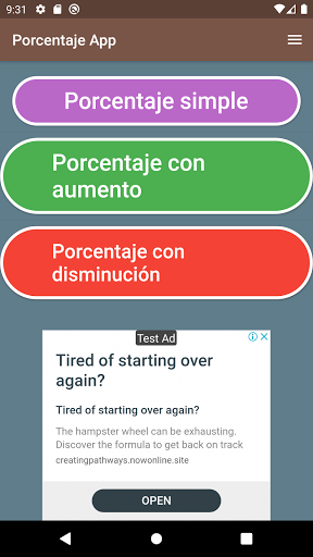 Android application Porcentaje App screenshort