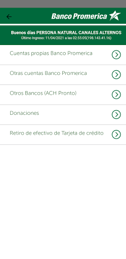 Banco Promerica Móvil Screenshot