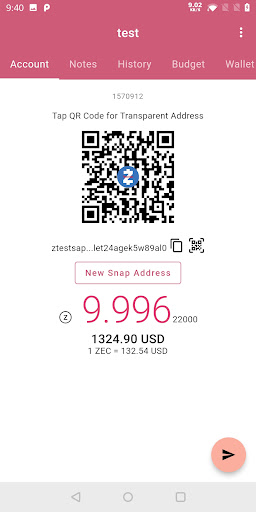 ZWalletTest Screen 3