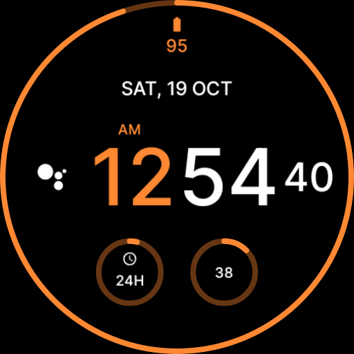 Digital Black Watch Face Logo