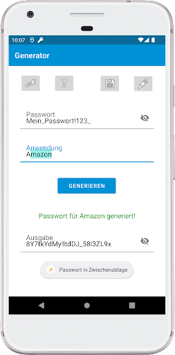 Generate - Passwortmanager Screen 3