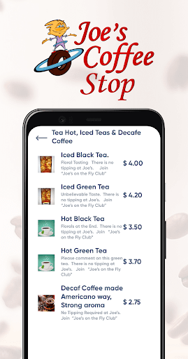 Joes Coffee Stop Screen 2