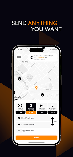 Android application YARD express delivery screenshort