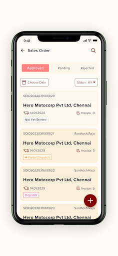 Android application erpOne Marketing screenshort