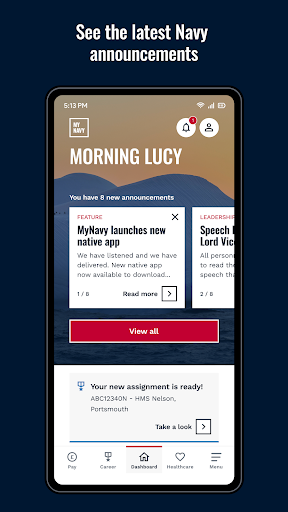 Android application MyNavy screenshort