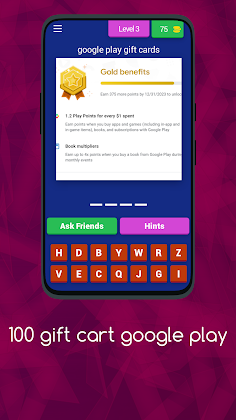 100 Gift Card Quiz Google Play - Screenshot 4