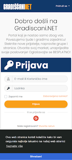 Android application Gradiščani NET screenshort