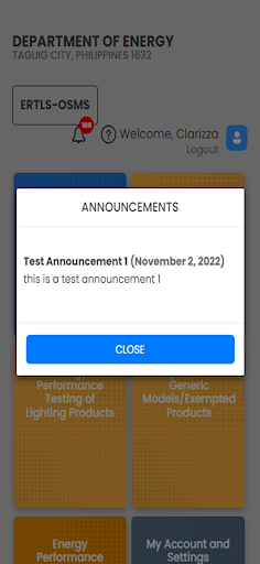 DOE-ERTLS OSMS Screen 3
