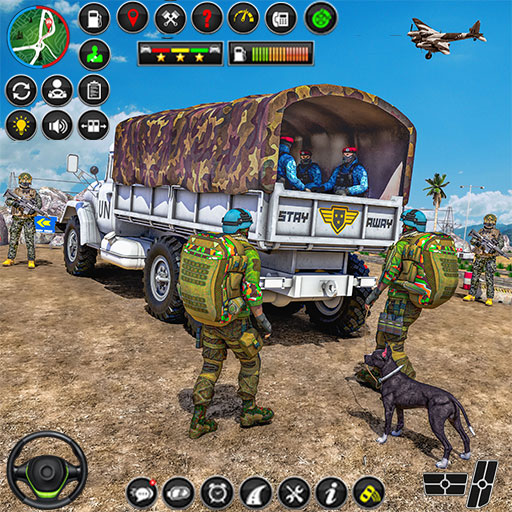 Army Truck Driving Truck 3D Logo