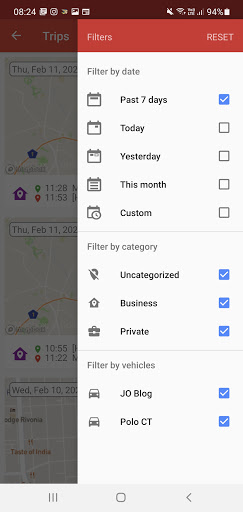 Journey Organizer (JO) Screen 3