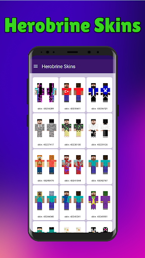 Android application Herobrine Skins for Minecraft screenshort