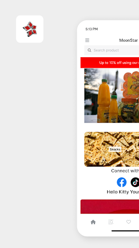 Android application MoonStar Food Shop screenshort