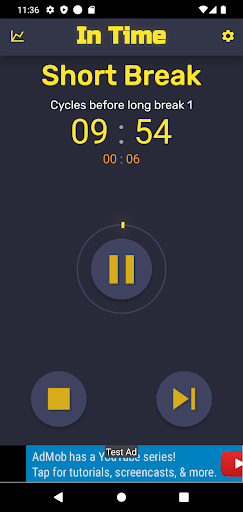 In Time (a Pomodoro app) Screen 3