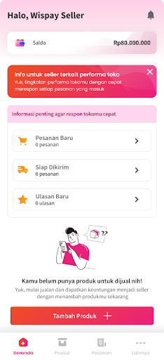 Android application Wispay Seller screenshort