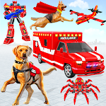 Cover Image of Descargar Ambulancia Perro Robot Coche Juego 38 APK