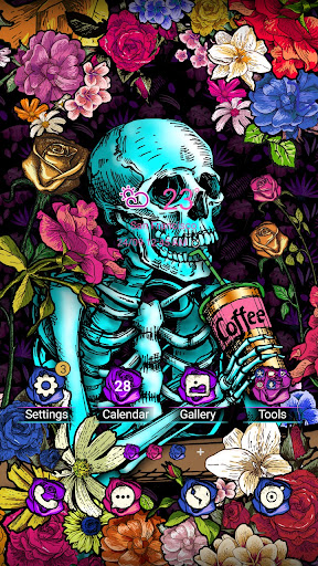 Android application Skull Drinks Coffee -Wallpaper screenshort