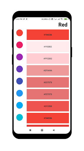 Android application Hex Color screenshort