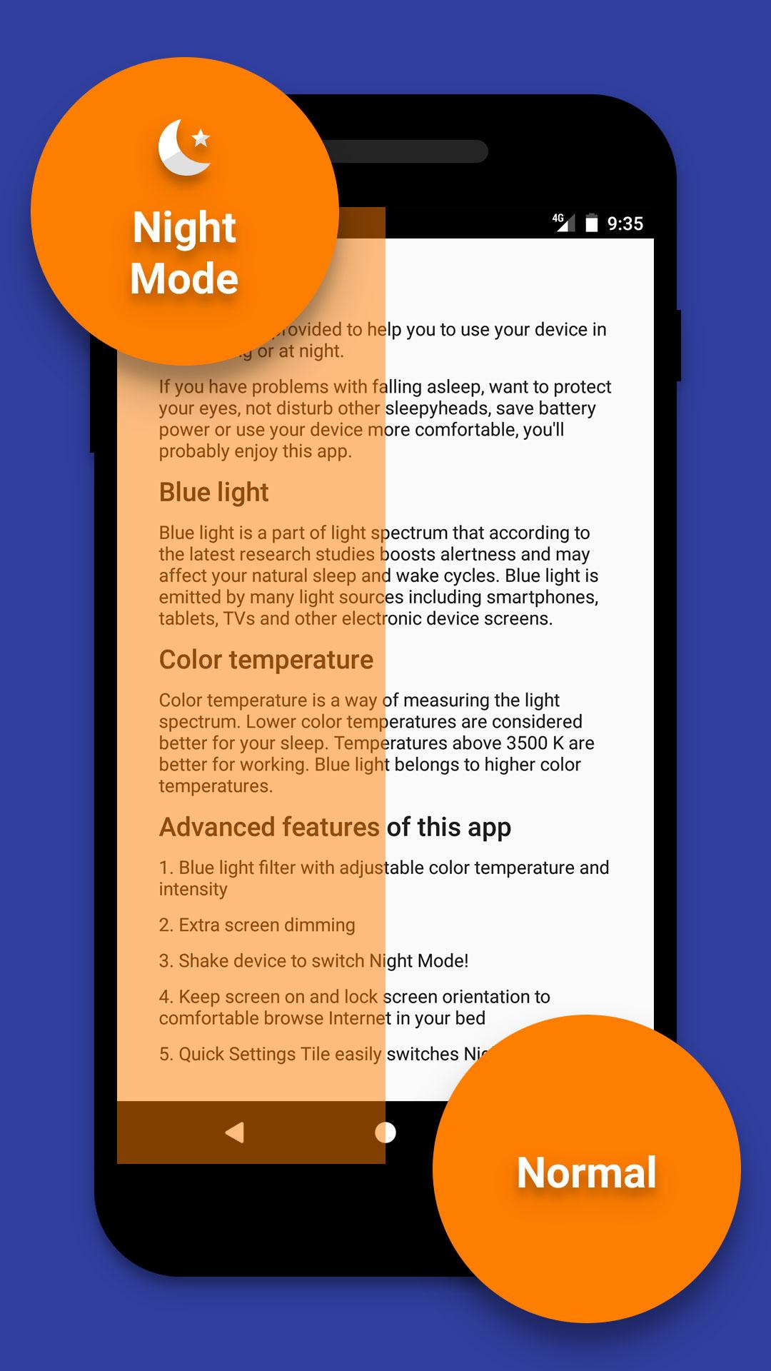 Android application Night Mode - Blue Light Filter screenshort