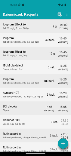 Android application Dzienniczek Pacjenta screenshort