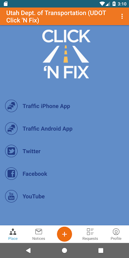 Android application UDOT Click ‘n Fix screenshort