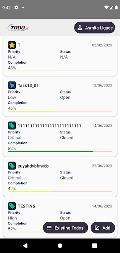 Android application TodoList screenshort