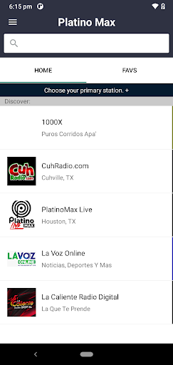 Android application Platino Max screenshort