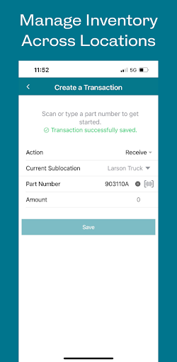 Android application Larson Managed Inventory screenshort