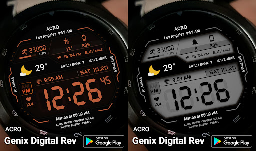 Android application ACRO Genix Digi Rev watchface screenshort