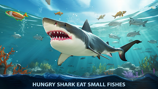 Angry White Shark Hunting Game Screen 2