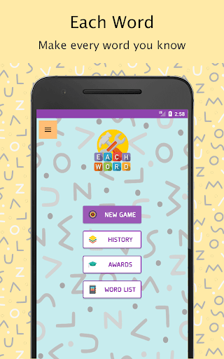 Android application Each Word Game with Dictionary screenshort