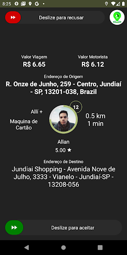 Android application Allí Motorista screenshort