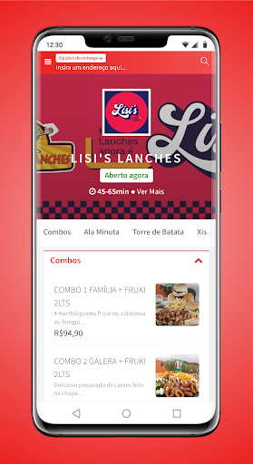 Android application Lisi's Lanches screenshort