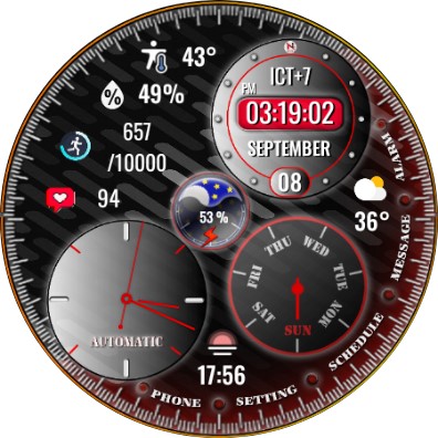 N-SPORT333 RedCircle WatchFace screenshot 9