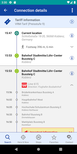 VRM Timetable & Tickets Screen 2