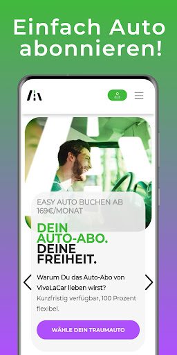 Android application ViveLaCar Schweiz Auto-Abo screenshort
