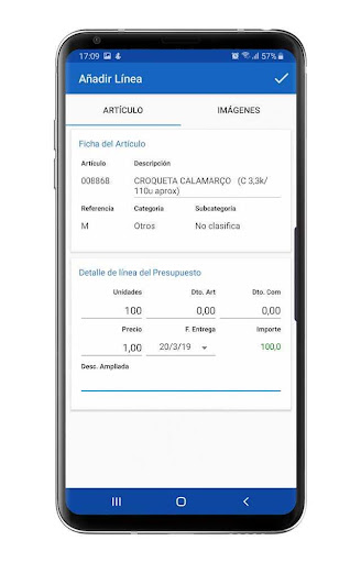 Android application Asistente de Ventas MARTIGRAP screenshort
