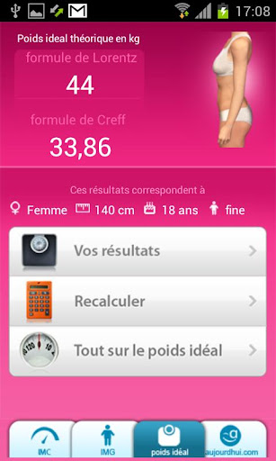 Calculez votre poids idéal Screen 3