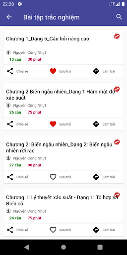 Xác suất thống kê và toán cao Screen 2