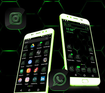 Cool Neon Green Launcher Theme 3.3 APK screenshots 2