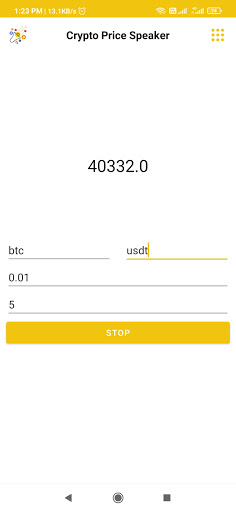 Crypto Price Speaker Screen 2