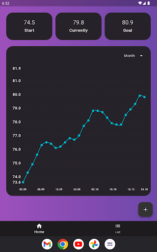 Simple Weight Tracker Screen 3
