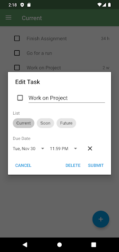 TripleList: Tasks Made Simple Screen 2