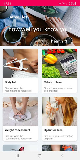Android application SanoLife+ screenshort