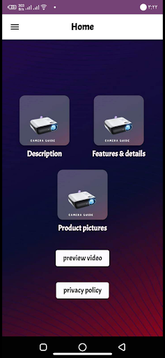Android application Led mini projector Guide screenshort