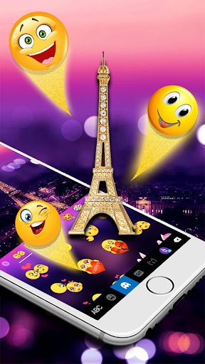 Romantic Paris Night Keyboard Theme 6.0.1223_10 screenshots 3