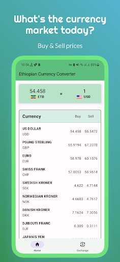 Android application ዶላር ወደ ብር ምንዛሬ - USD to ETB screenshort