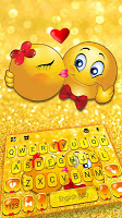 screenshot of Glitter Gold Love Emojis Keybo