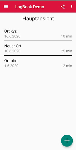 Android application LogBook screenshort