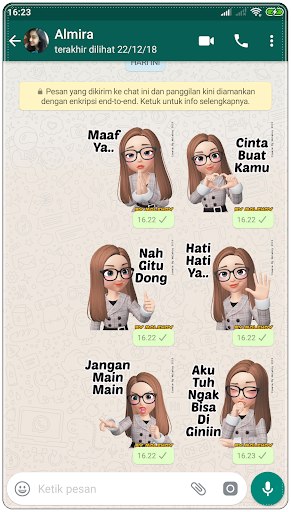 Stiker Cewe Cantik WASticker Screen 3